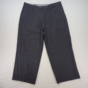 Tiglio Dress Pants Mens 44 Black Super 150s Wool Lane Biellesi Italy Flat Front